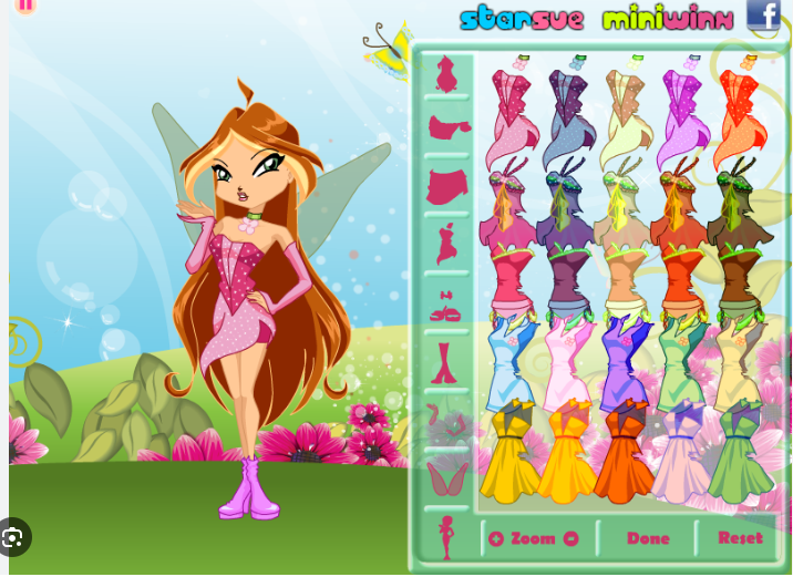 Texture for winx chibi flora dress up game flash game