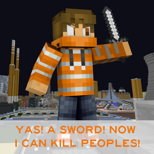 Texture for Hypixel Nick: YAS! A SWORD! NOW I CAN KILL PEOPLES!