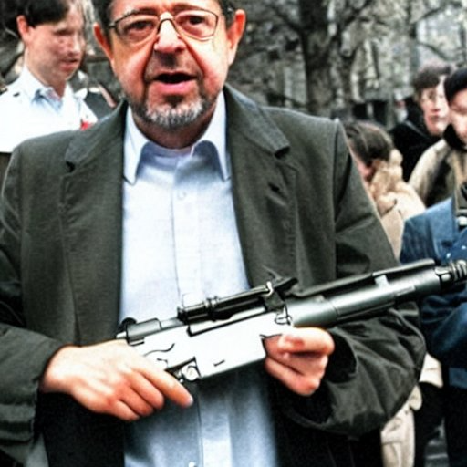 Texture for Melenchon with sten submachine gun