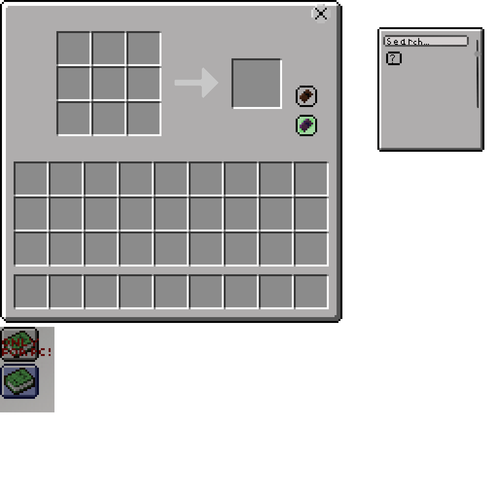 Texture for Minecraft PE Custom Crafting Table Gui