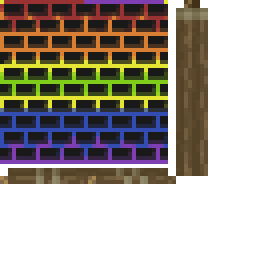 Texture for Rainbow Banner with Black bricks