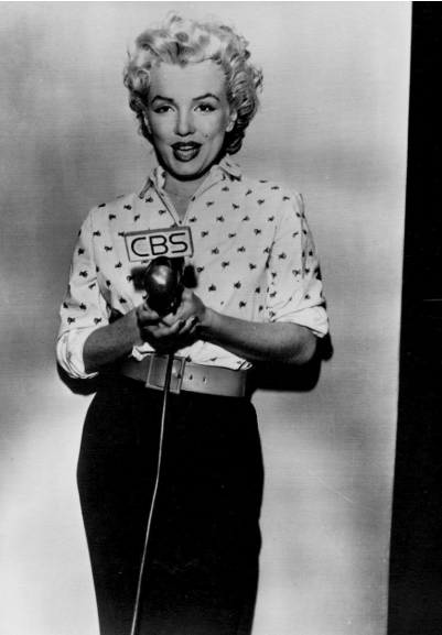 Texture for Marilyn during radio show for CBS, March of 1954.
