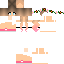 Texture for skin de menina linda top sexy de vestido branco e ponta do cabelo rosa