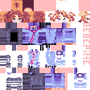 Texture for Senpai (Friday Night Funkin) pixel, school uniform, orange hair, cute, boy, FNF