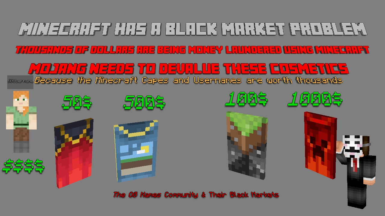 Texture for Minecraft Black Markets OG Names Community OG Com OG Names Minecraft Cape Cape Parity
