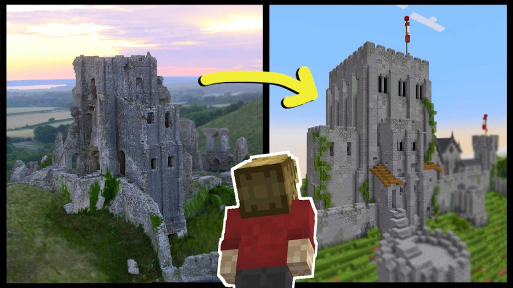 Texture for Minecraft Build Challenge Corfe Castle Ruins Reimagined Grian