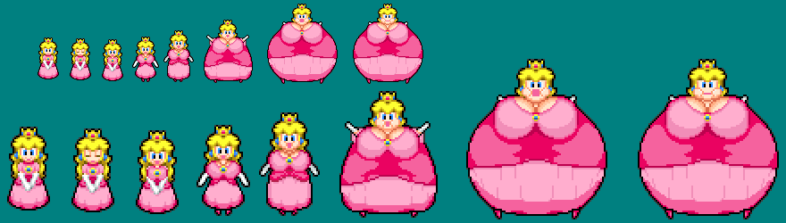 Texture for Princess Peach Inflation Sprite Pixel Art Guide